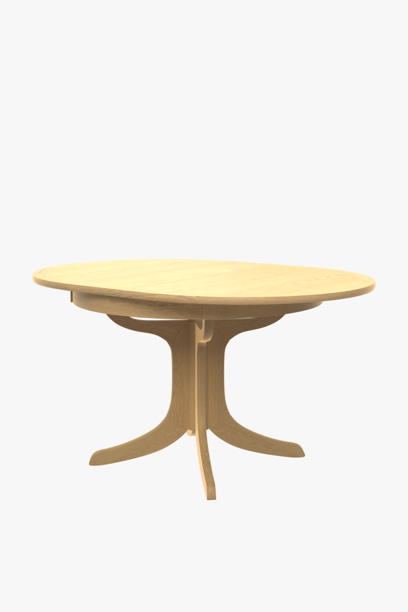 Shadows Round Crown Pedestal Dining Table (Oak) – Qualita Ltd