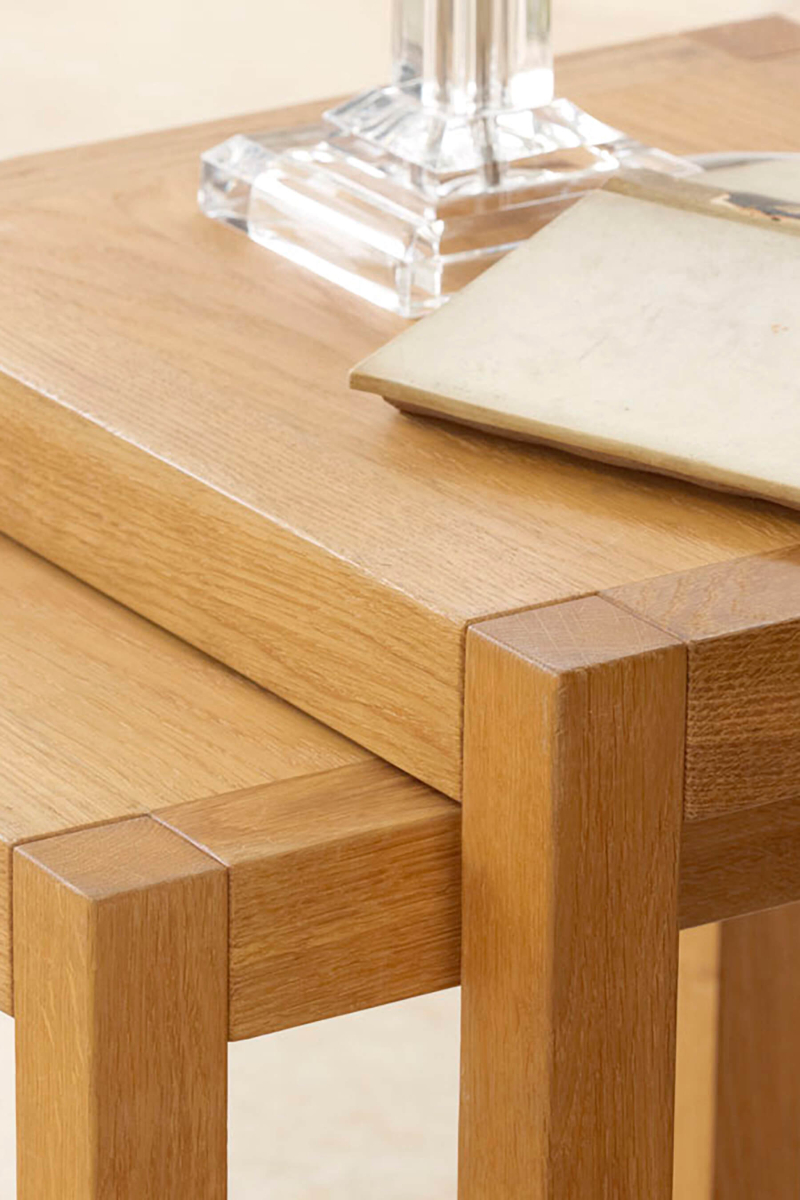 Brompton Nest of 2 Tables (Oak) – Qualita Ltd