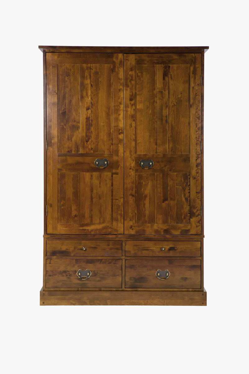 Garrat 2 Door 4 Drawer Wardrobe (Dark Chestnut) – Qualita Ltd