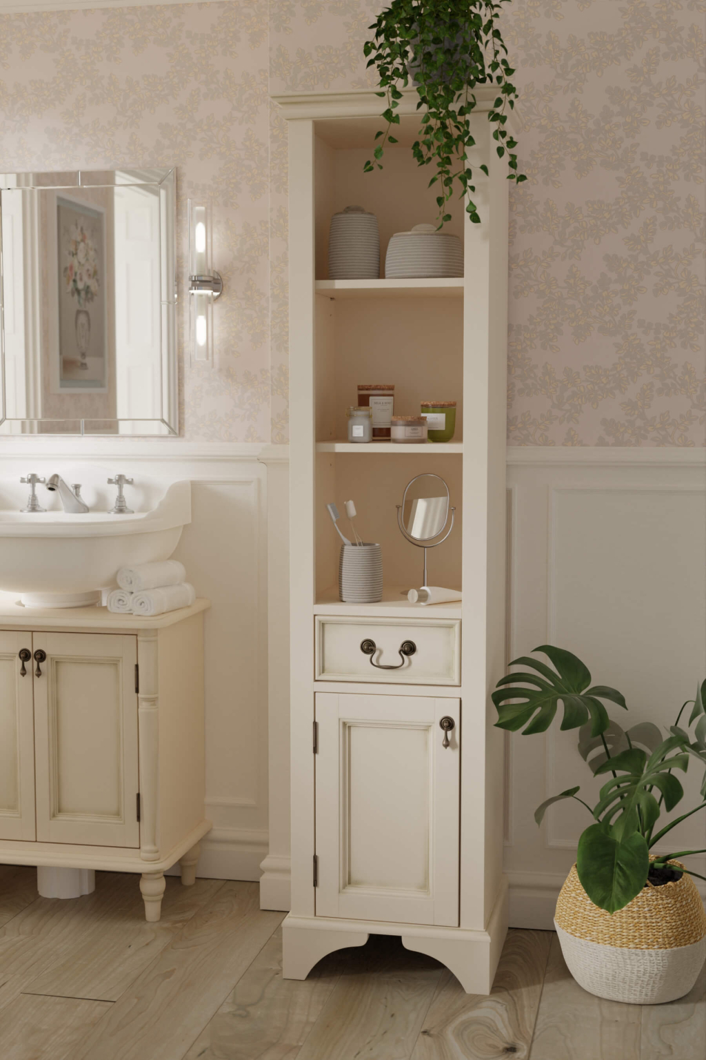 Clifton 1 Door Bathroom Storage Cabinet (Ivory) – Qualita Ltd