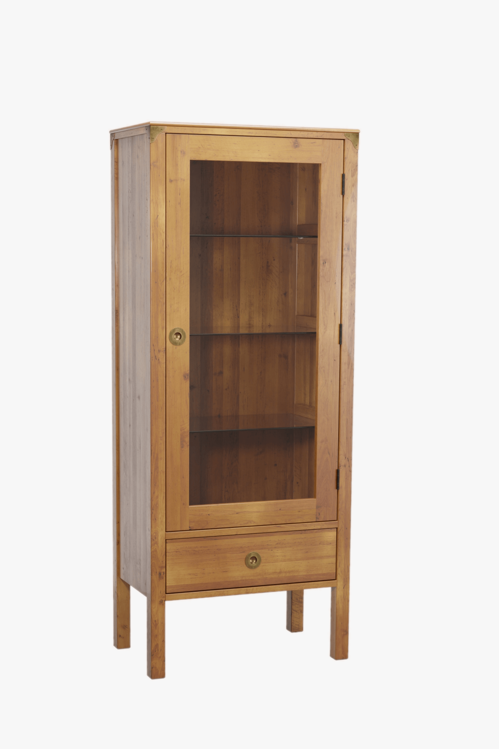 Balmoral 1 Door 1 Drawer Display Cabinet (Honey) – Qualita Ltd