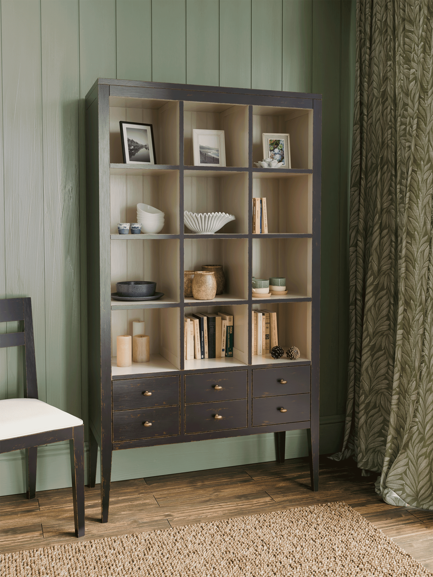 Bariwck 6 Drawer Triple Bookcase