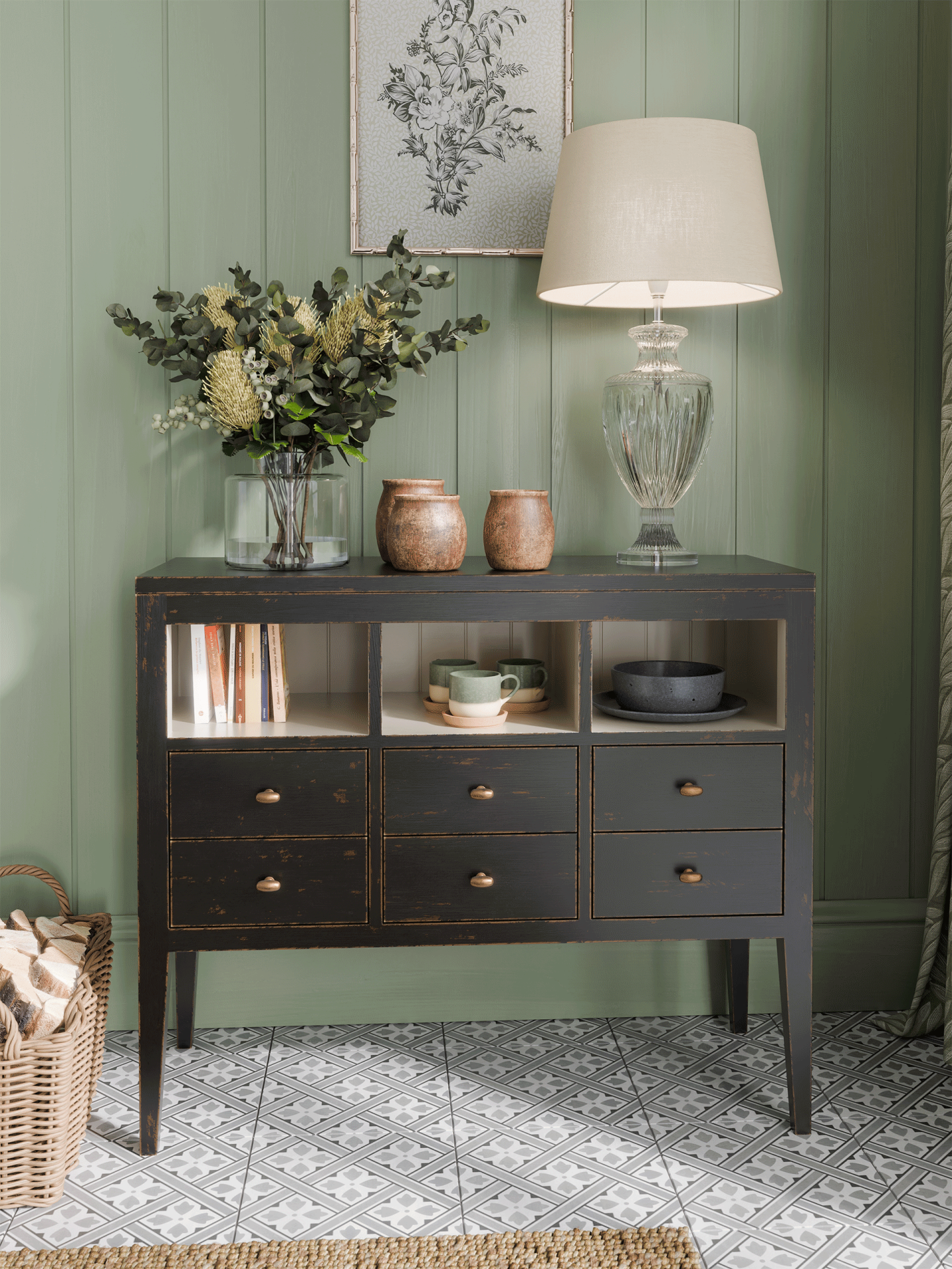 Barwick 6 Drawer Low Bookcase